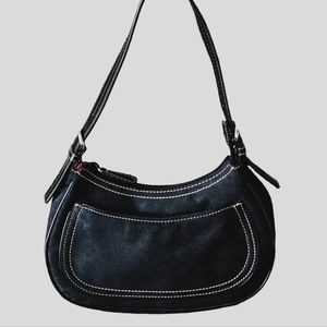 Nine West Y2K Black Geo Jacquard Baguette 10" x 5½"